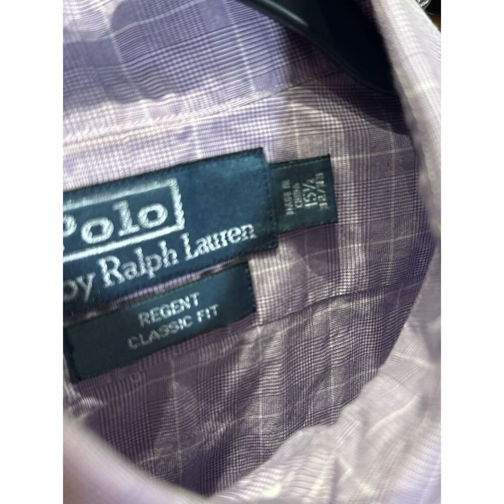 Polo by Ralph Lauren Purple Lavender Button Down 15-1/2 Regent Classic Fit - Picture 4 of 5